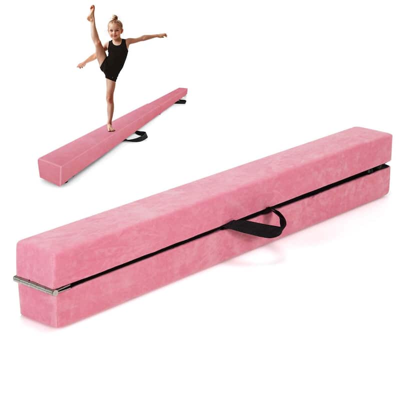Folding Balance Beam Portable Foam Gymnastic Beam - Pink