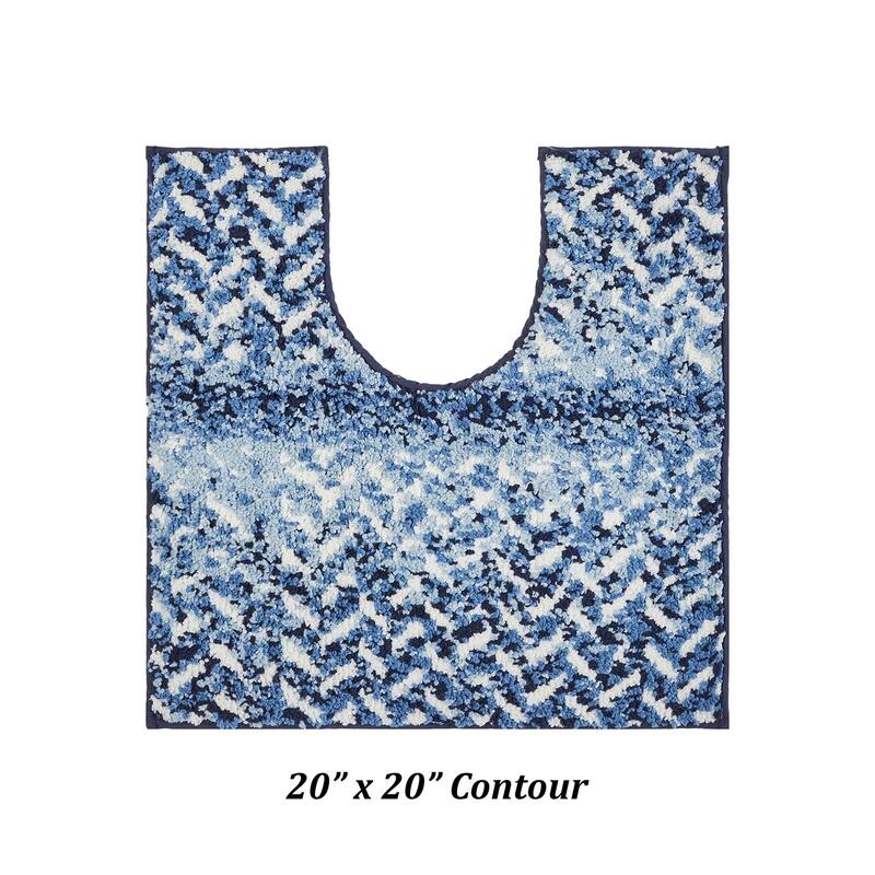 Better Trends 100% Micro Polyester Knitted Bathroom Rugs - Casablanca Collection with Chevron Pattern, Machine Washable Bath Mat