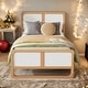 preview thumbnail 2 of 7, Twin Size Solid Wood Platform Bed, Walnut & White