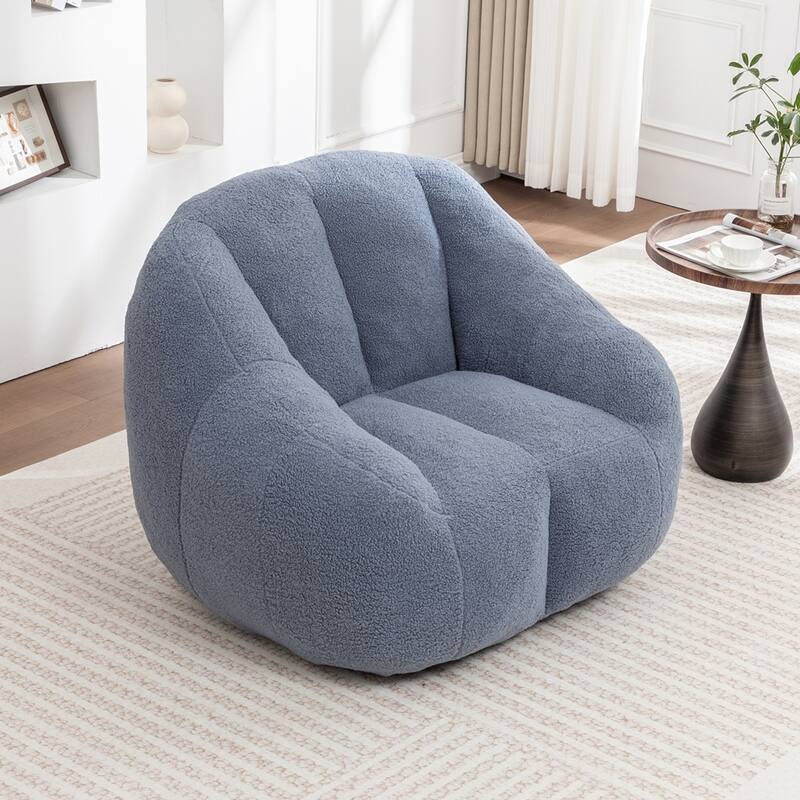 Fluffy and Lazy Teddy Fabric BeanBag Chairs with Memory Foam