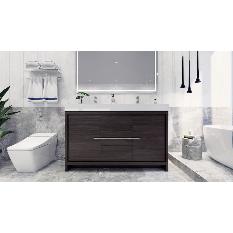 Dove 60'' Freestanding Vanity with Double Reinforced Acrylic Sink