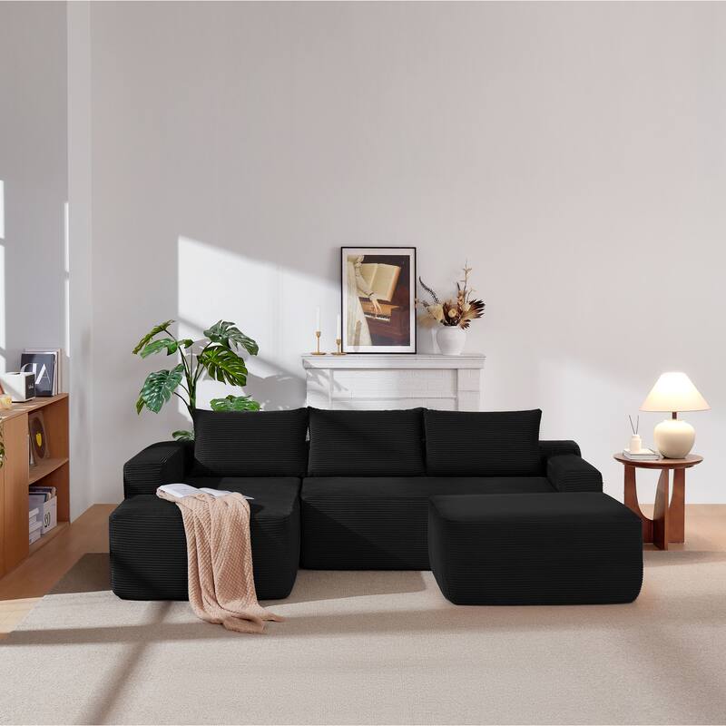 105.7"Cloud Sectional Couch with U-Shaped Chaise,Modern Modular Sofa with Deep Seat