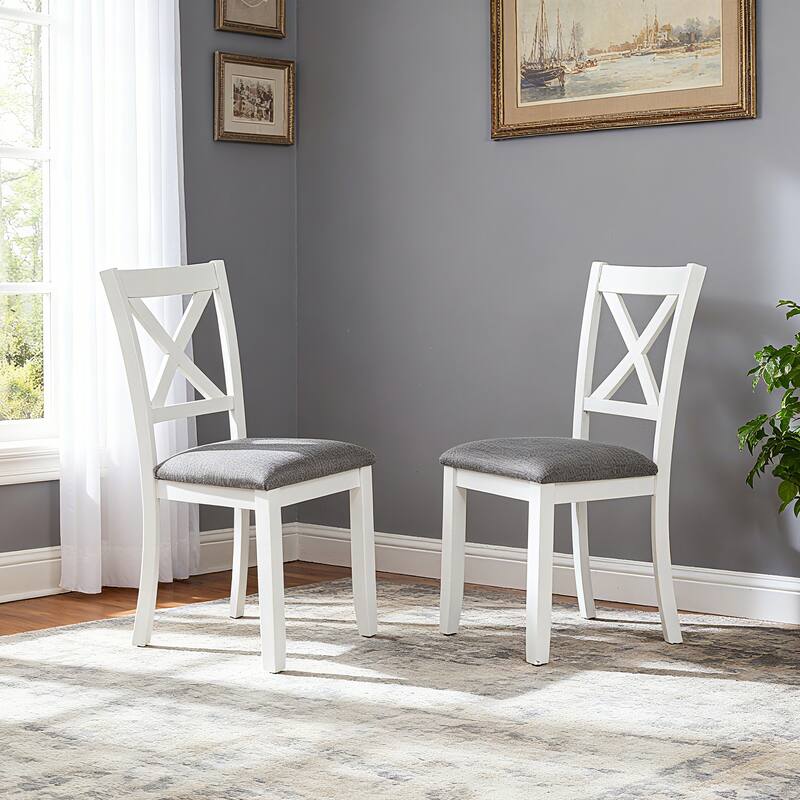 Wooden Dining Chairs Set of 4, Kitchen Chair with Padded Seat, Upholstered Side Chair for Dining Room, Living Room, Kitchen