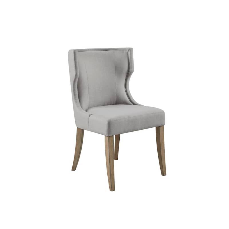 Wingback Dining Chair 1 Piece with Aged Grey Solid Wood Legs