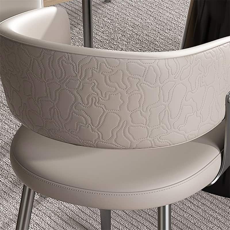 Dining Chairs Set of 2,Modern PU Leather Kitchen Chairs w/Metal Legs