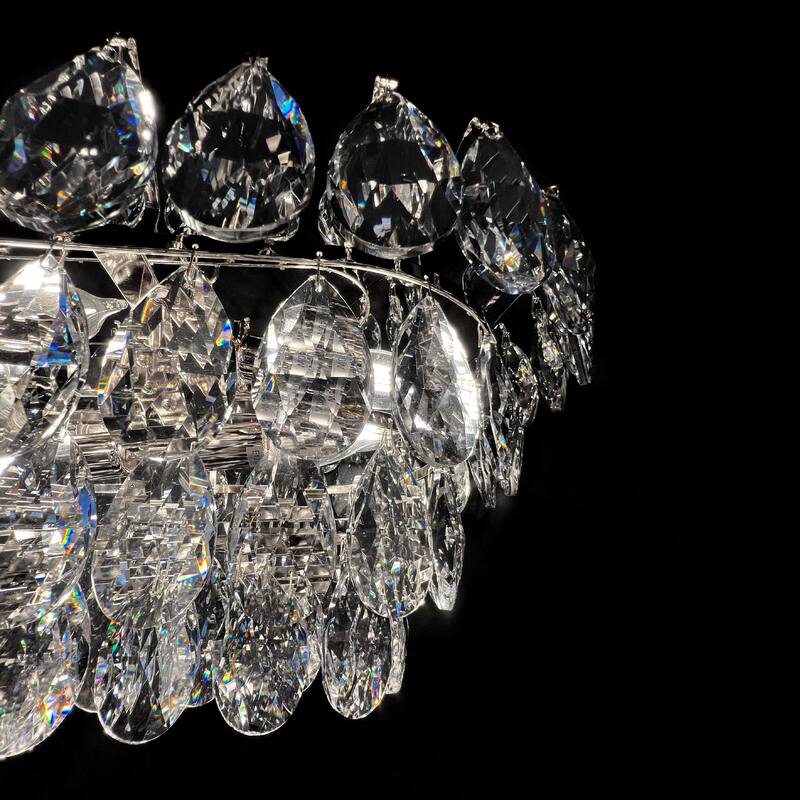 Teardrop Crystal Diamond Linear Chandelier 40"