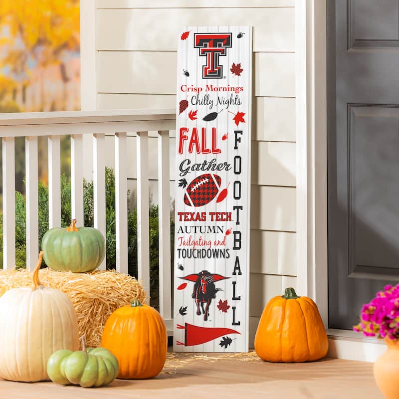 47" Double Sided Seasonal Porch Leaner, Texas Tech University - 47" x 11.25" - Fall