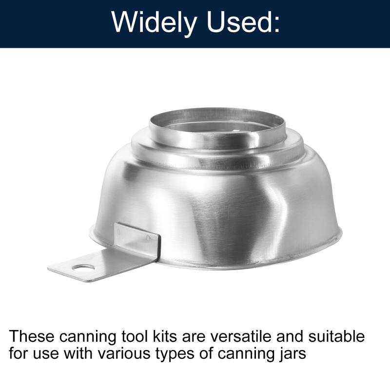 Stainless Steel Canning Funnel, 100mm/ 3.9inch Wide Mouth Jar Funnel with Handle - Silver