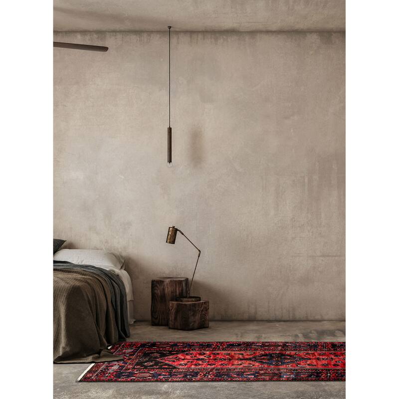 ECARPETGALLERY Hand-knotted Andelz Red Wool Rug - 4'5 x 9'4