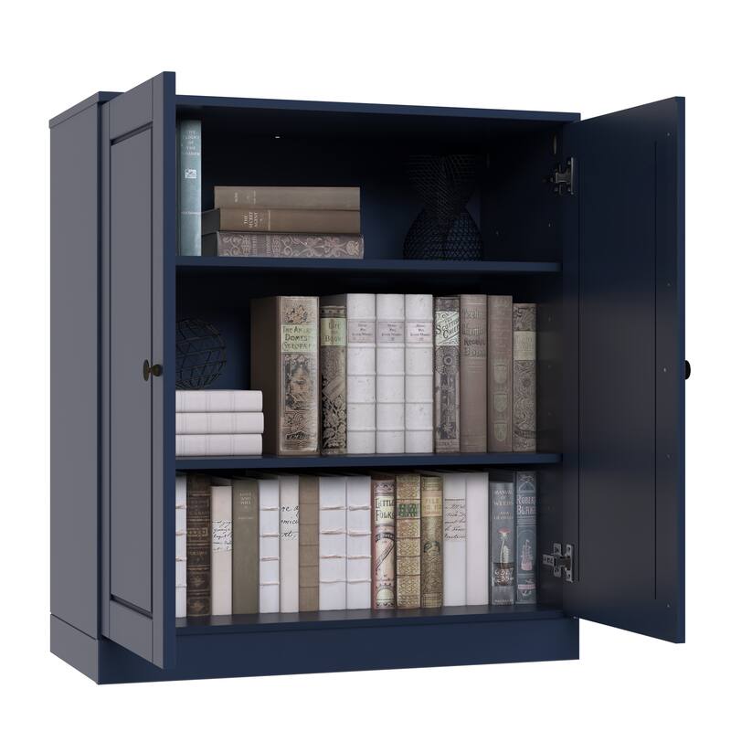 100% Solid Wood 3-shelf Bookcase with Optional Doors by Palace Imports