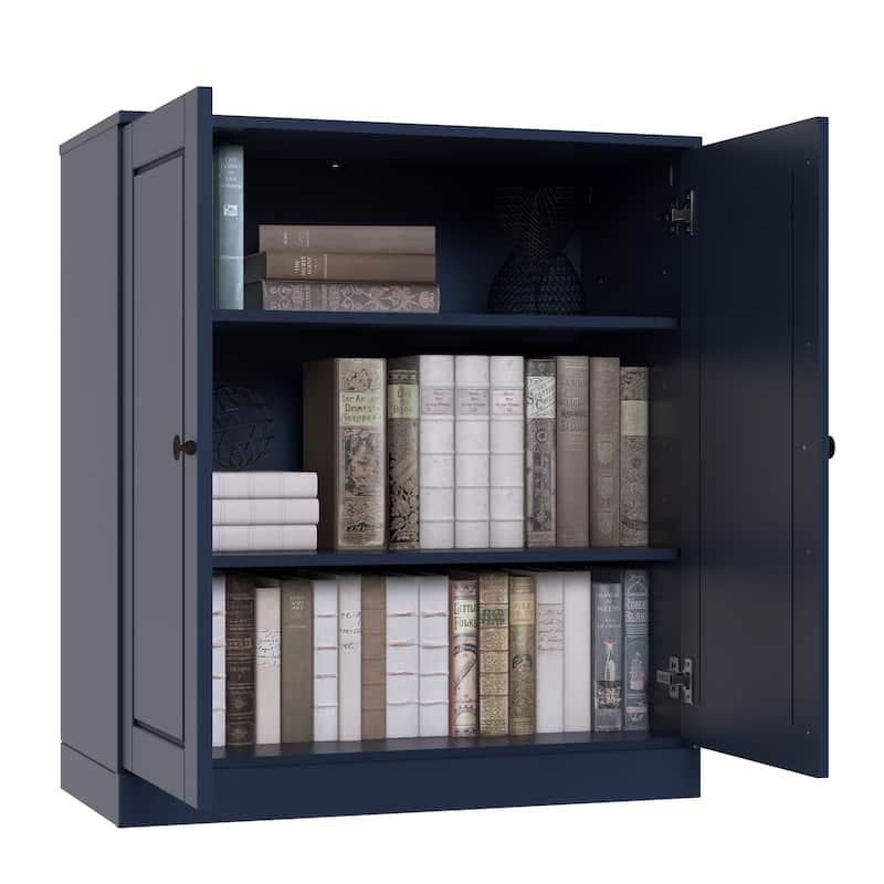 Palace Imports 100% Solid Wood 3-Shelf Bookcase, Adjustable Shelves, 32" Wide, 35.75" Tall