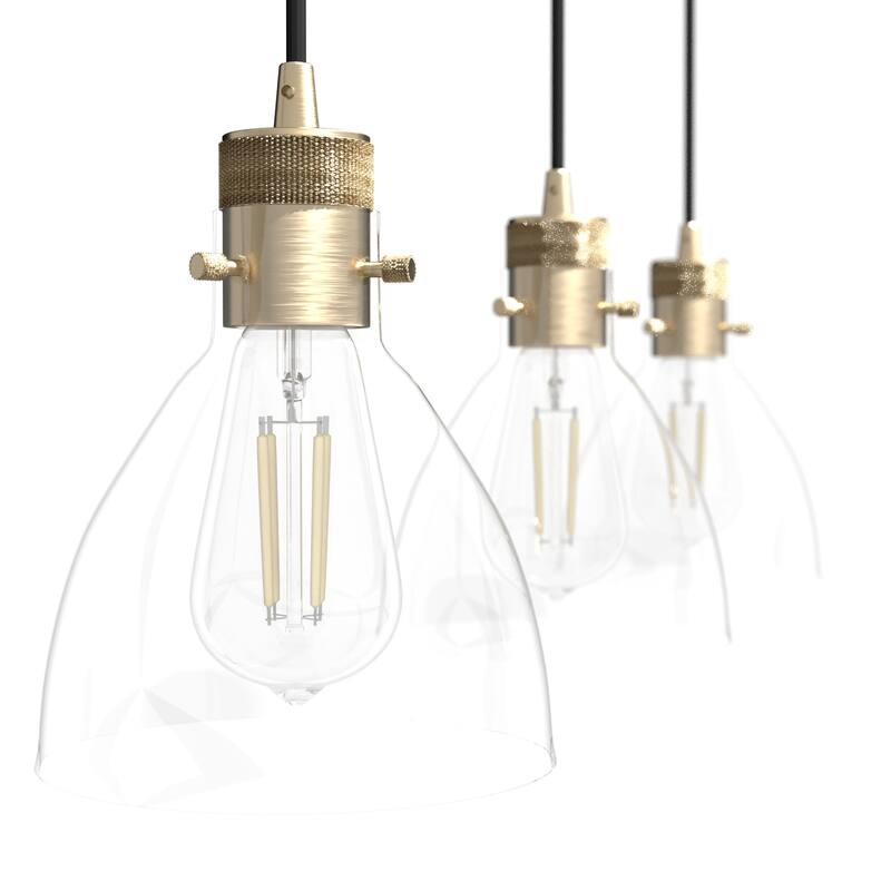 Hunter Van Nuys 3-Light Linear Cluster Pendant - Kitchen Island, Dining Room - Vintage, Industrial, Contemporary