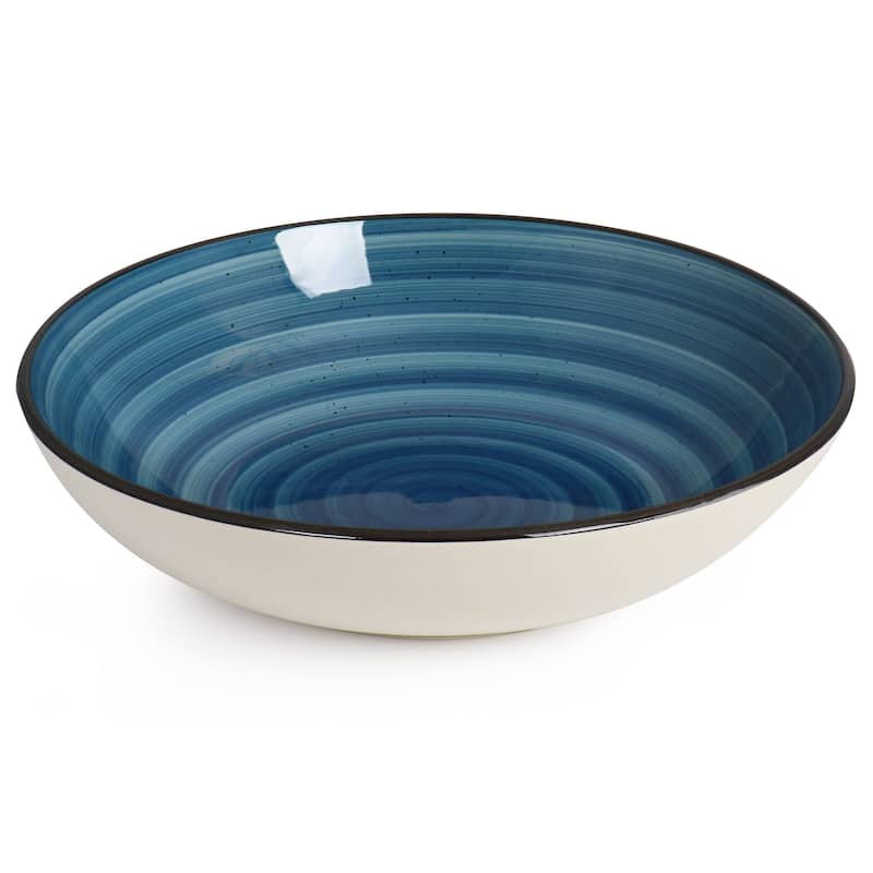 Atlas 24 Piece Stoneware Dinnerware Set in Dark Blue