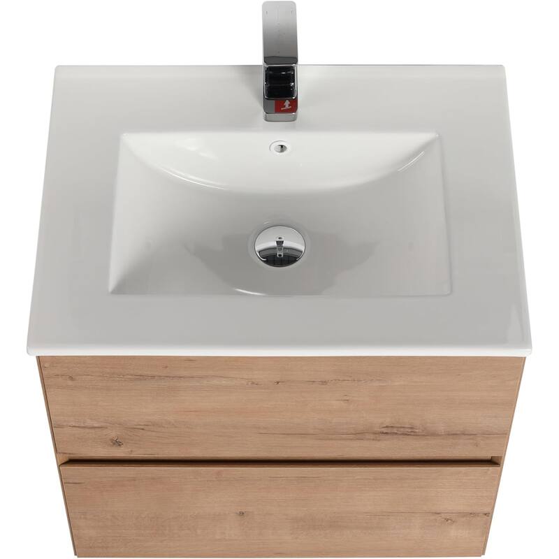 Blossom All Wood Wall Mounted Floating Bathroom Vanity with Sink