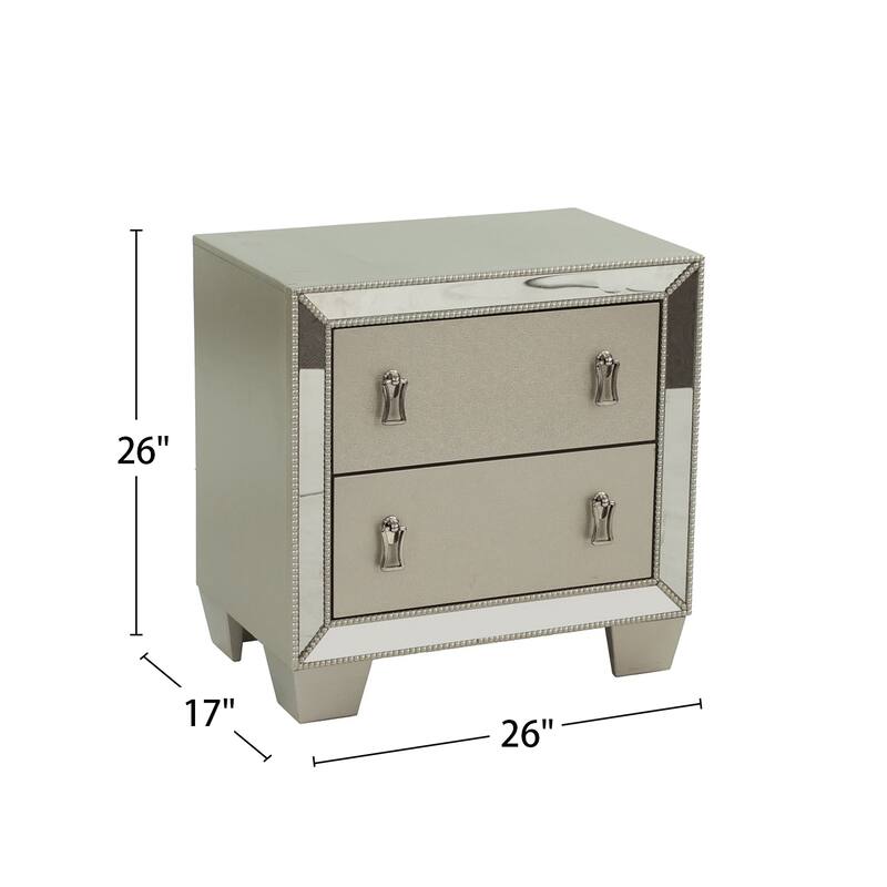 Contemporary 2 Drawers Nightstand