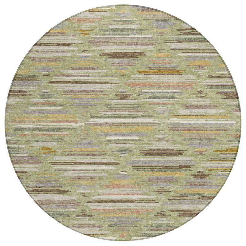 Machine Washable Indoor/ Outdoor Modern Trellis Chantille Rug