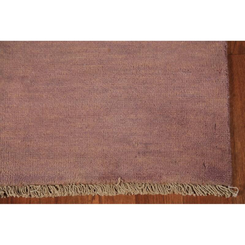 Gabbeh Modern Runner Rug Hand-Knotted Wool Carpet - 2'8" x 9'6"