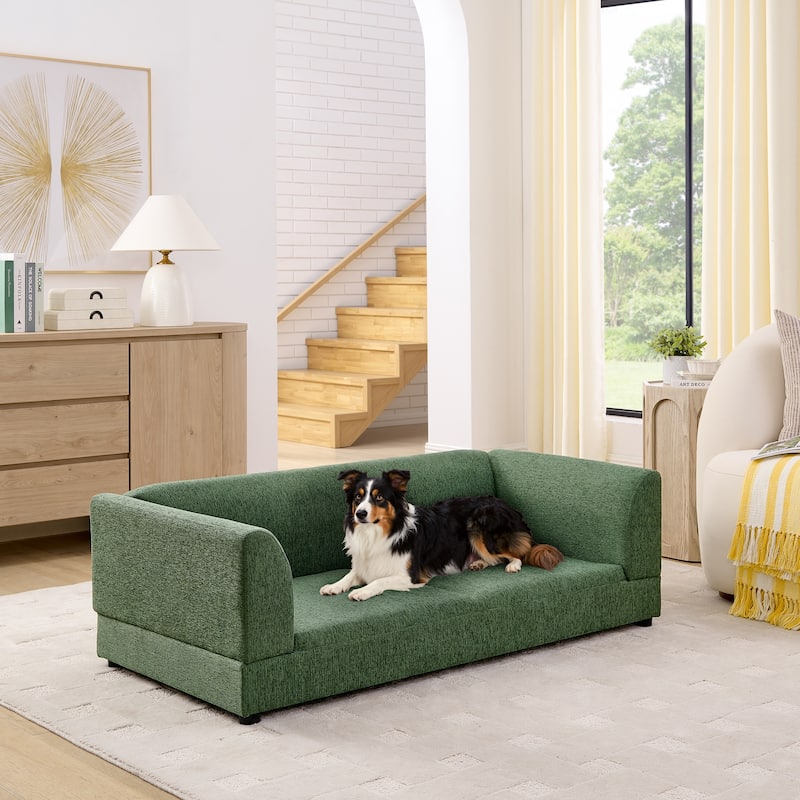 Oversized Cube Pet Sofa Bed for Dogs Up to 130lbs - Olive Green