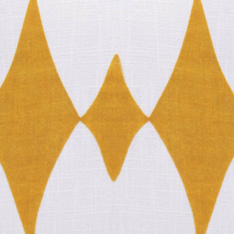 HomeRoots 20" X 20" Yellow And White 100% Cotton Diamond Zippered Pillow