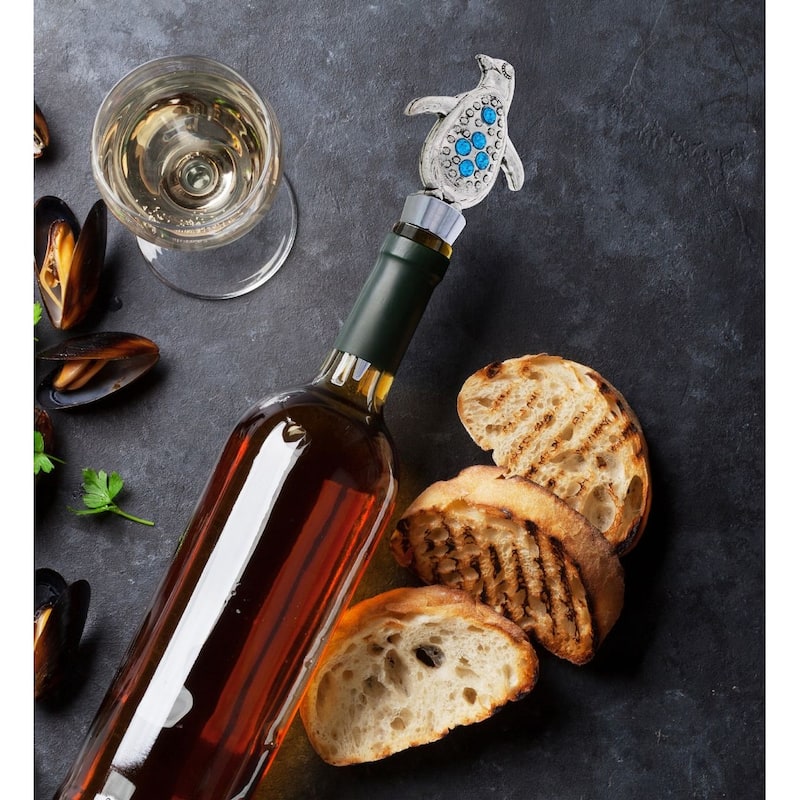 Cheers Penguin Metal Wine Stopper - Elegant Vacuum Seal Reusable - 5 inches
