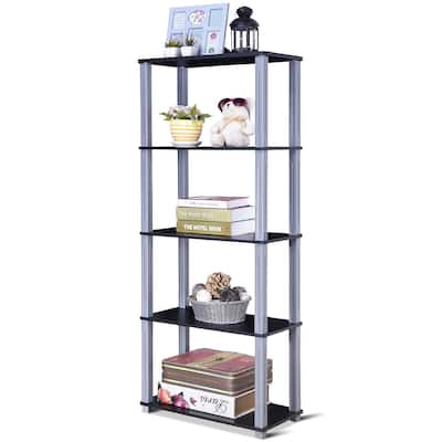 Costway 5-Tier Multi-Functional Storage Shelves Rack Display Bookcase - 23.5'' x 11.5' 'x 57''