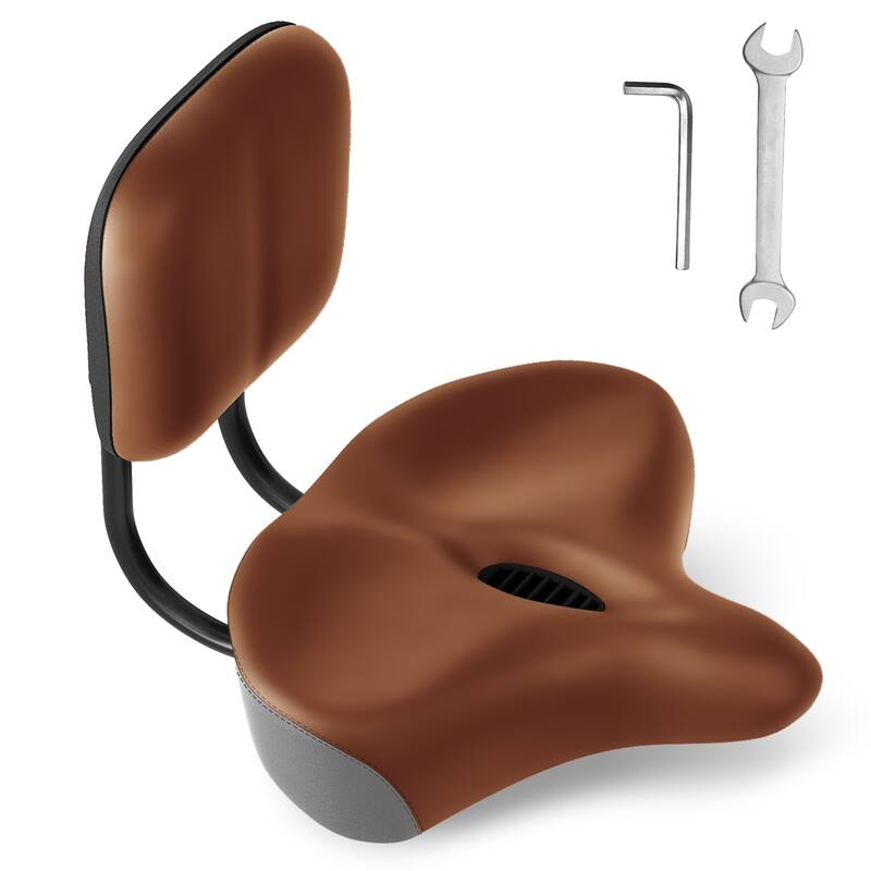 DoCred Oversized Universal Bike Seat, Saddle with Backrest