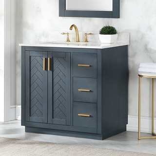 Altair Gazsi Bathroom Vanity with Composite Stone Countertop without Mirror
