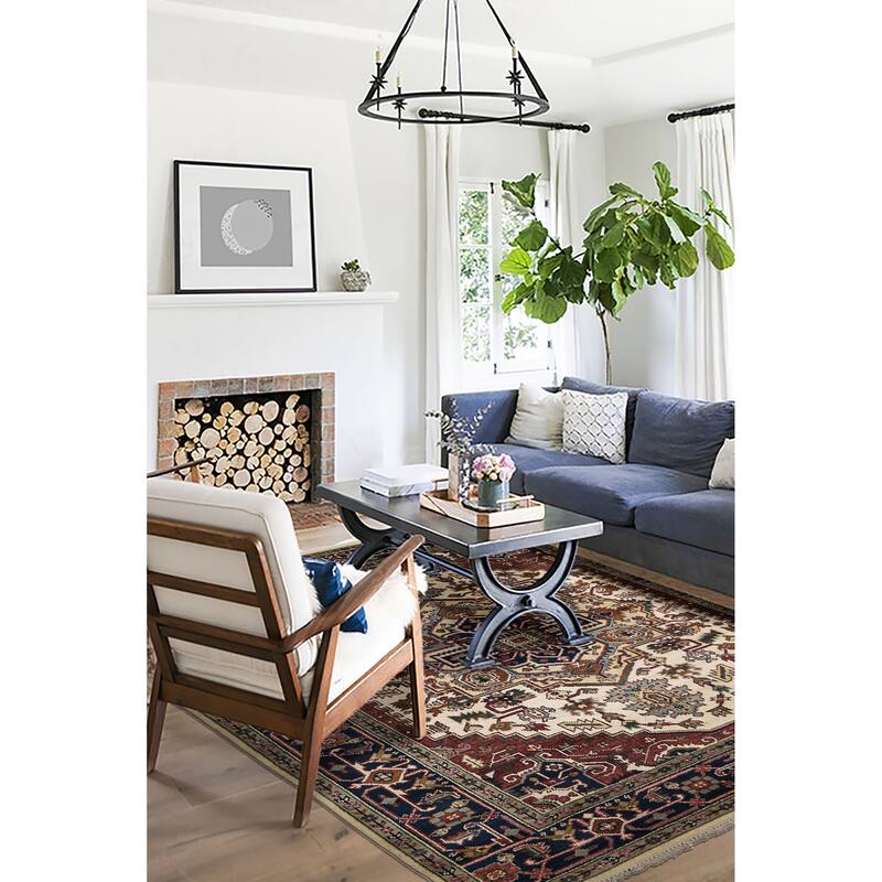 ECARPETGALLERY Hand-knotted Serapi Heritage Cream Wool Rug - 8'0 x 9'11