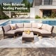 preview thumbnail 14 of 54, 11-Piece Outdoor Wicker Half-Round Furniture Set, Half-Moon Sectional Sofa Set All Weather Rattan Curved Conversation Sets