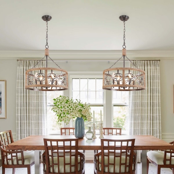 Wood rustic shop chandelier