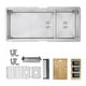 preview thumbnail 15 of 25, STYLISH 42 inch Stainless Steel 16G 70/30 Double Bowl Workstation Kitchen Sink - 42" x 19" x 10" Brushed Stainless Steel
