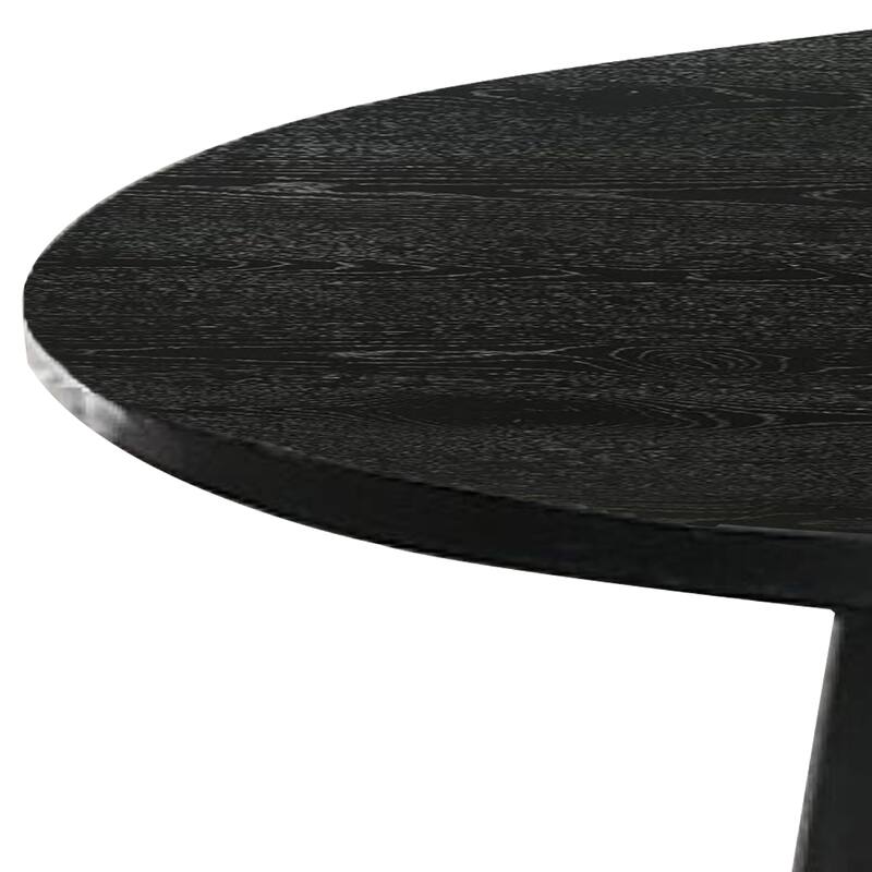 Kily Coffee Table, Cone Pedestal Base, 29 Inch Round Top in Black