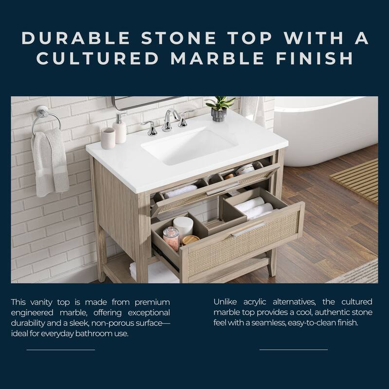 Banks 37-Inch Driftwood Single Bathroom Vanity