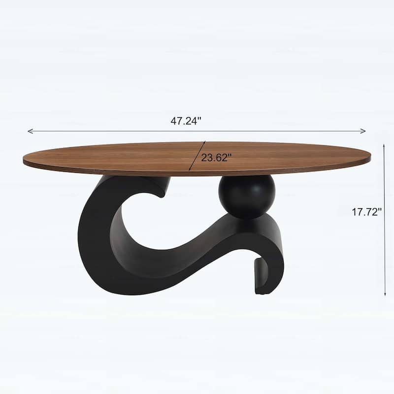 Nesting Coffee Table Set of 2,Industrial Design for Living Rooms,Combines Luxury and Functionality with Oval and Round Shapes