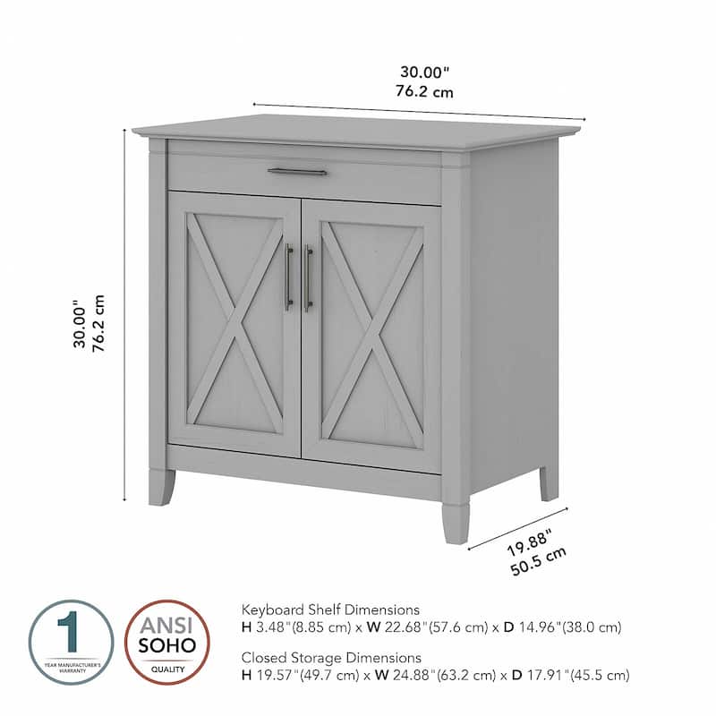 Key West Secretary Desk with Storage Cabinet by Bush Furniture