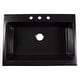 preview thumbnail 4 of 11, Parker Matte Black Fireclay 34″ Single Bowl Quick-Fit Farmhouse Apron Front Drop-in Kitchen Sink and Drain