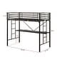 preview thumbnail 14 of 12, Twin Metal Loft Bed with Desk, Power Outlet, LED Lighting, Safety Guardrails & Ladder, No Box Spring Needed, Black
