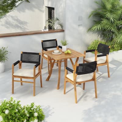 Captef Outdoor 5-piece acacia wood Dining Set by Christopher Knight Home