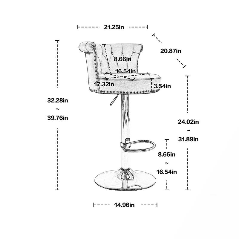 2PCS Swivel Counter Height Bar Stools