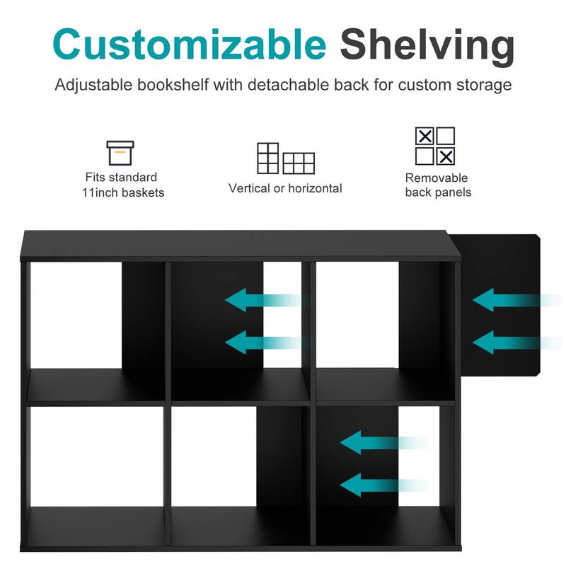 Cube Storage Organizer Shelf with Freestanding Bookshelf.