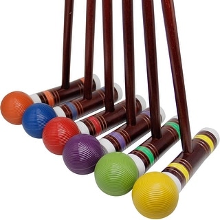 Six Player Deluxe Croquet Set with Wooden Mallets