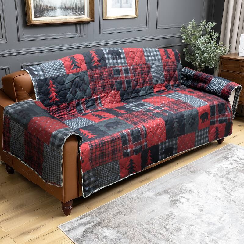 Donna Sharp Red Forest Polyester Furniture Covers - Grey
