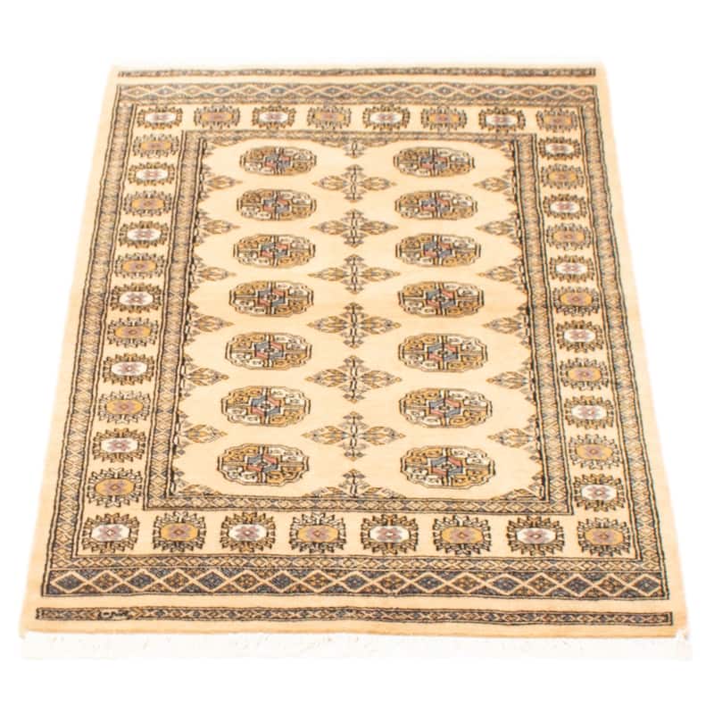 ECARPETGALLERY Hand-knotted Peshawar Bokhara Beige Wool Rug - 3'1 x 5'1