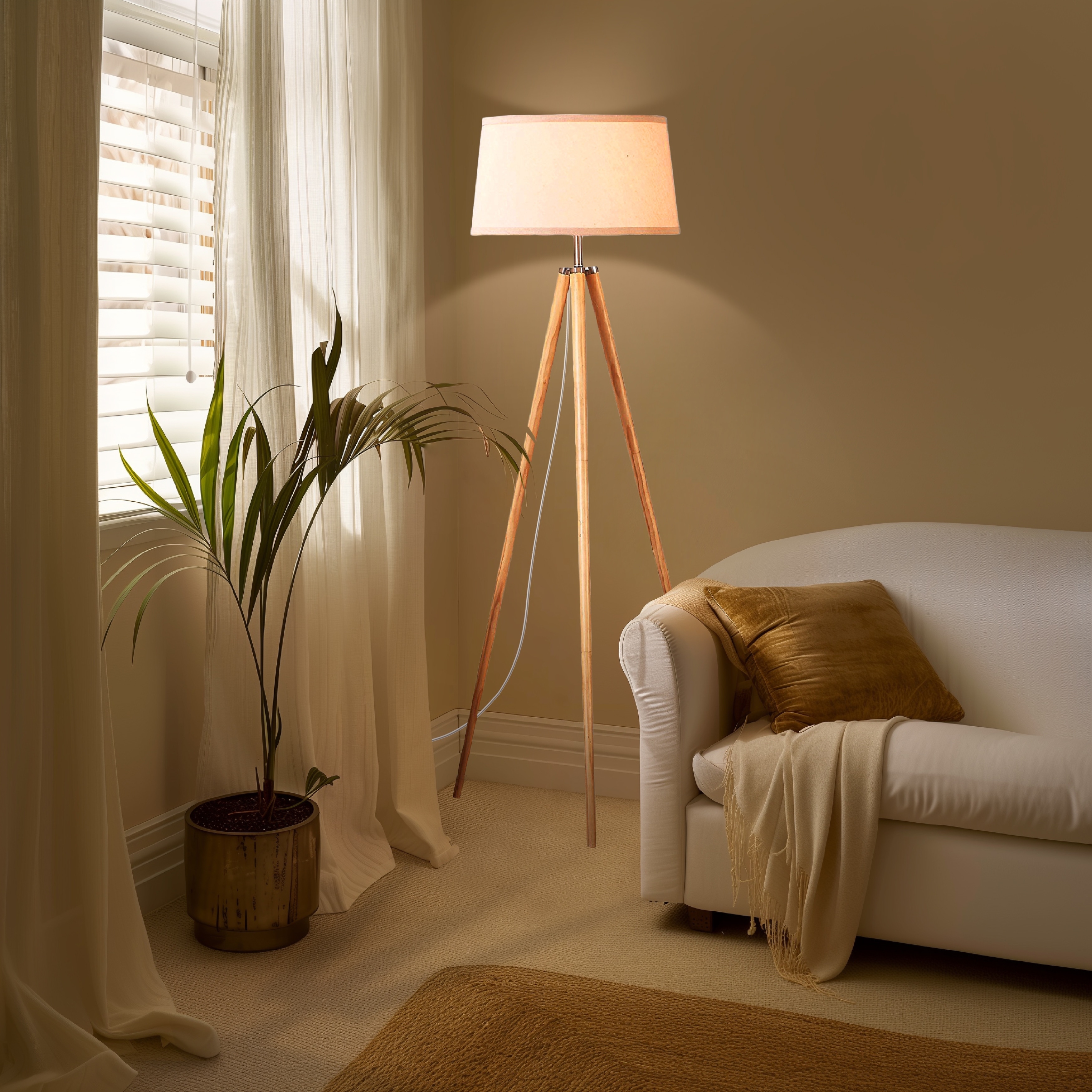 Brightech Emma 61 in. Mid-Century Modern LED Super Bright Floor