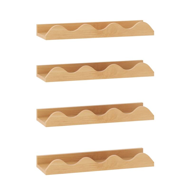 Costway Kids Bookshelf Set of 4 with Fir Wood Structure & Wavy - See Details