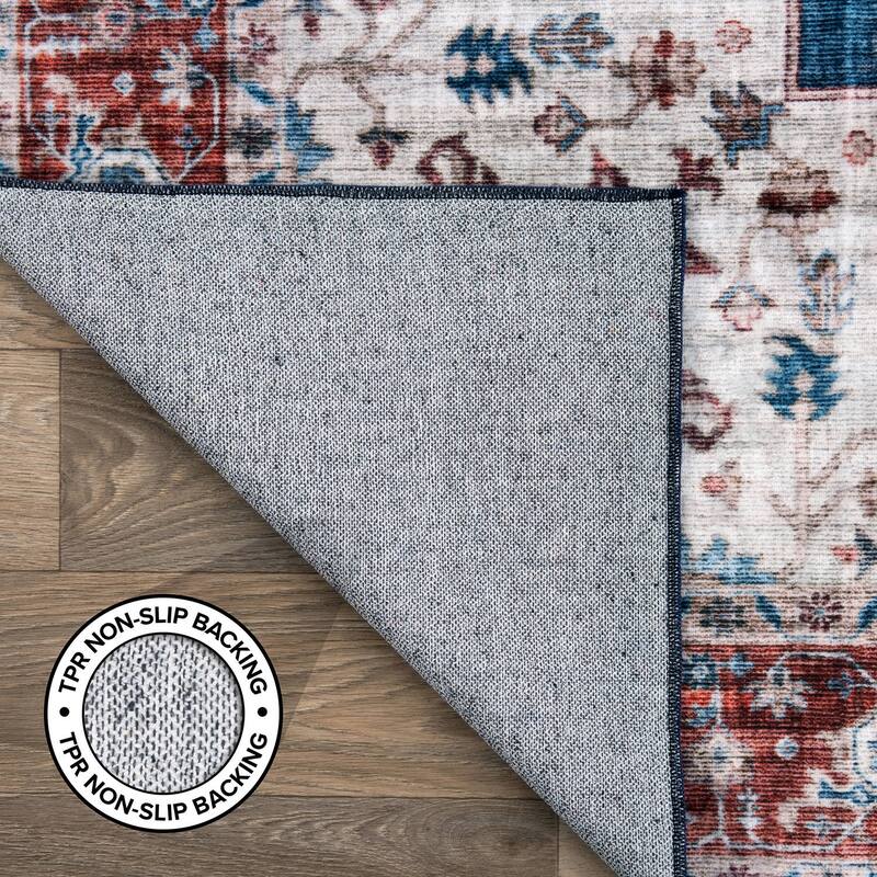 World Rug Gallery Distressed Traditional Machine Washable Area Rug