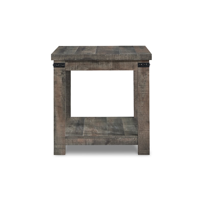 Signature Design by Ashley Hollum Rustic Brown End Table - 24"W x 24"D x 24"H
