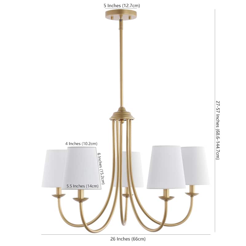 SAFAVIEH Lighting Aletha Chandelier - 26" W x 26" D x 27-57" H