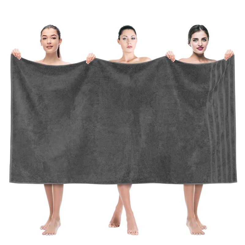 American Soft Linen 100% Genuine Turkish Cotton Large Jumbo Bath Towel 35x70 Premium & Luxury Towels - Grey