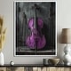 preview thumbnail 7 of 12, Designart "Purple Black Cello Music Instrument" Music Framed Wall Art - Traditional Wall Decor Art Purple Wall Art Print 12 in. W x 20 in. H - White